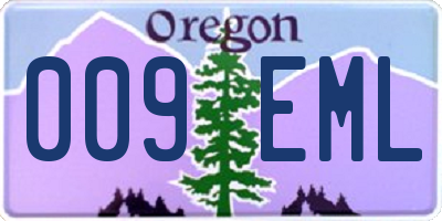 OR license plate 009EML
