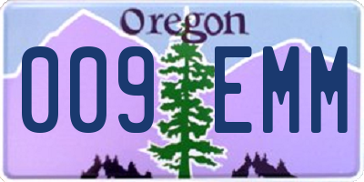 OR license plate 009EMM