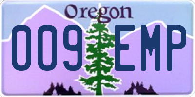 OR license plate 009EMP