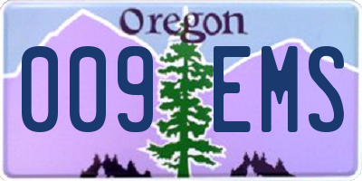OR license plate 009EMS