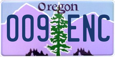 OR license plate 009ENC