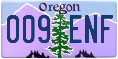 OR license plate 009ENF