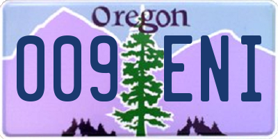 OR license plate 009ENI