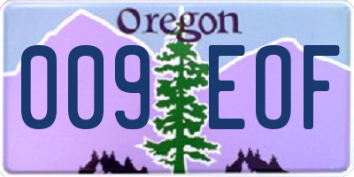 OR license plate 009EOF