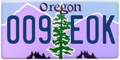 OR license plate 009EOK