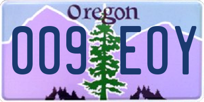 OR license plate 009EOY