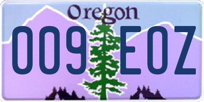OR license plate 009EOZ