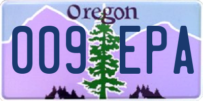 OR license plate 009EPA