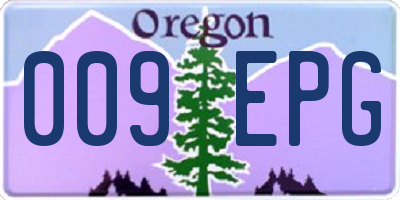 OR license plate 009EPG
