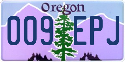 OR license plate 009EPJ
