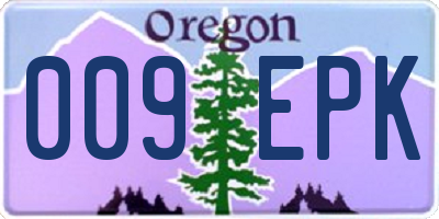 OR license plate 009EPK