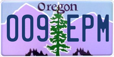 OR license plate 009EPM