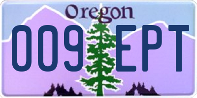 OR license plate 009EPT