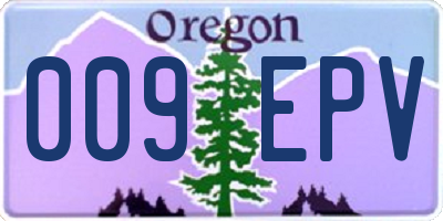 OR license plate 009EPV