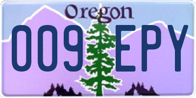 OR license plate 009EPY