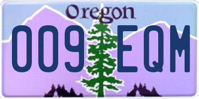 OR license plate 009EQM