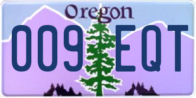 OR license plate 009EQT