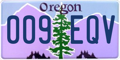 OR license plate 009EQV