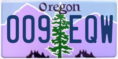 OR license plate 009EQW