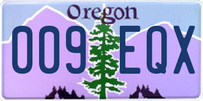 OR license plate 009EQX