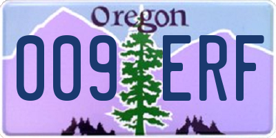 OR license plate 009ERF