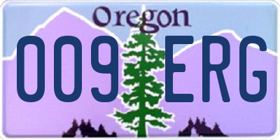 OR license plate 009ERG