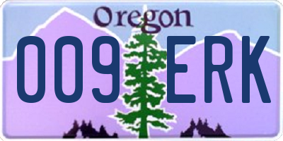 OR license plate 009ERK