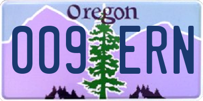 OR license plate 009ERN