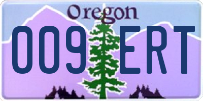 OR license plate 009ERT