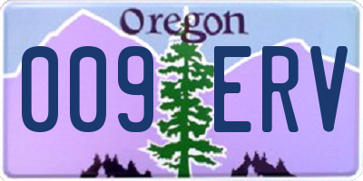 OR license plate 009ERV