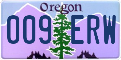 OR license plate 009ERW