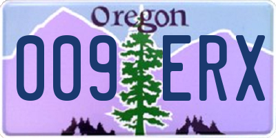 OR license plate 009ERX