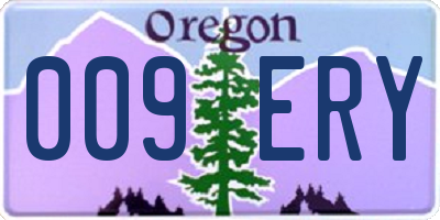 OR license plate 009ERY