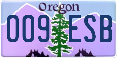 OR license plate 009ESB