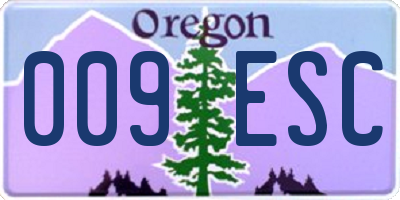 OR license plate 009ESC
