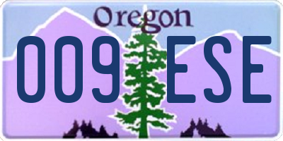 OR license plate 009ESE