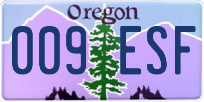 OR license plate 009ESF