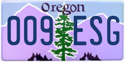 OR license plate 009ESG
