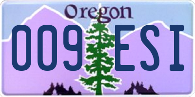 OR license plate 009ESI