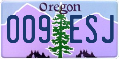 OR license plate 009ESJ