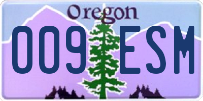 OR license plate 009ESM