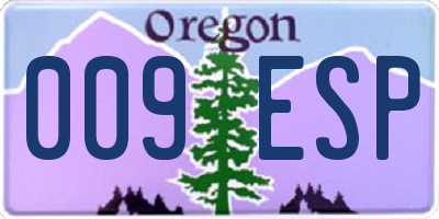 OR license plate 009ESP
