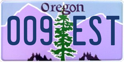 OR license plate 009EST
