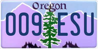 OR license plate 009ESU
