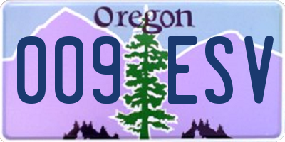 OR license plate 009ESV