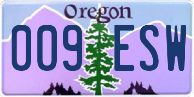 OR license plate 009ESW