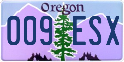 OR license plate 009ESX