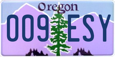 OR license plate 009ESY