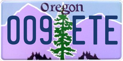 OR license plate 009ETE