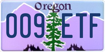OR license plate 009ETF
